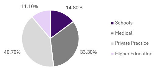 2020 Work Setting Pie Chart
